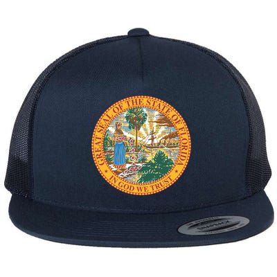 Florida State Seal Flat Bill Trucker Hat