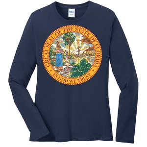 Florida State Seal Ladies Long Sleeve Shirt