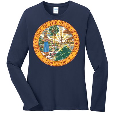 Florida State Seal Ladies Long Sleeve Shirt