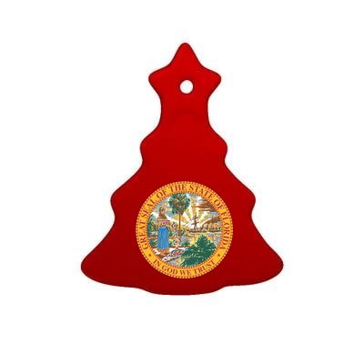 Florida State Seal Ceramic Tree Ornament