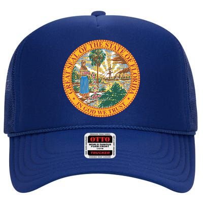 Florida State Seal High Crown Mesh Back Trucker Hat