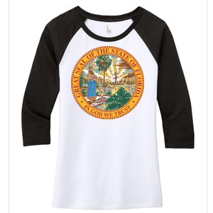 Florida State Seal Women's Tri-Blend 3/4-Sleeve Raglan Shirt