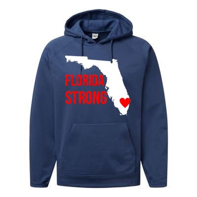 Florida Strong Hurricane Irma Support Performance Fleece Hoodie