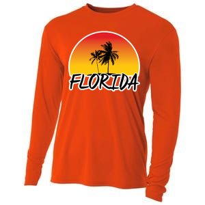 Florida Sunset Palm trees  Cooling Performance Long Sleeve Crew