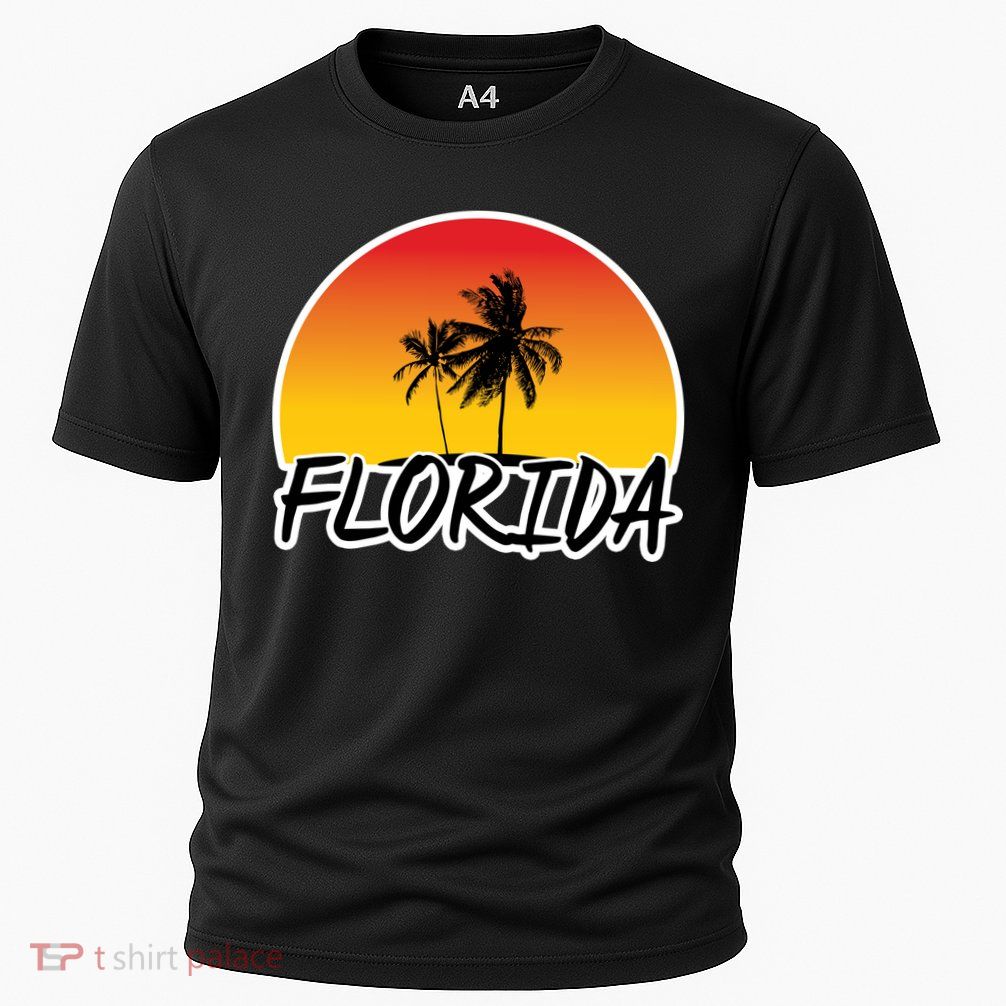 Florida Sunset Palm trees  Cooling Performance Crew T-Shirt