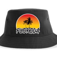 Florida Sunset Palm trees  Sustainable Bucket Hat