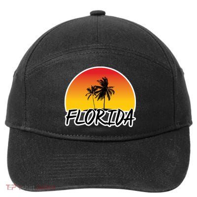 Florida Sunset Palm trees  7-Panel Snapback Hat