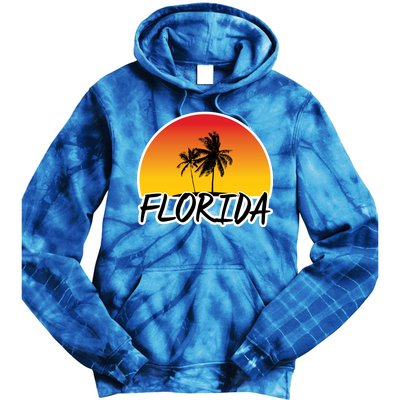 Florida Sunset Palm trees  Tie Dye Hoodie