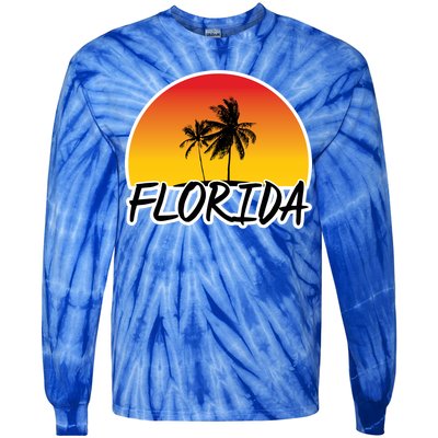 Florida Sunset Palm trees  Tie-Dye Long Sleeve Shirt