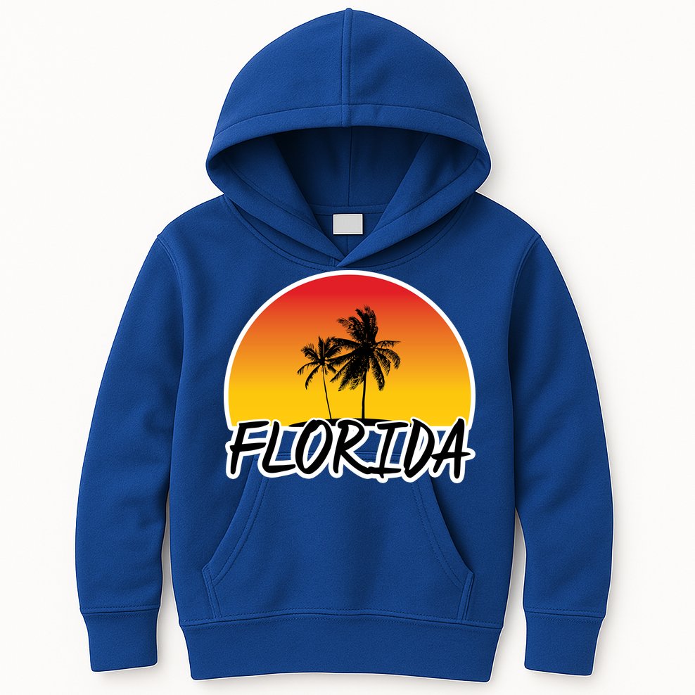 Florida Sunset Palm trees  Kids Hoodie