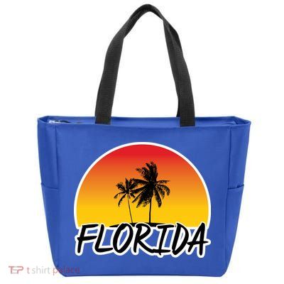 Florida Sunset Palm trees  Zip Tote Bag