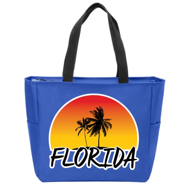 Florida Sunset Palm trees  Zip Tote Bag