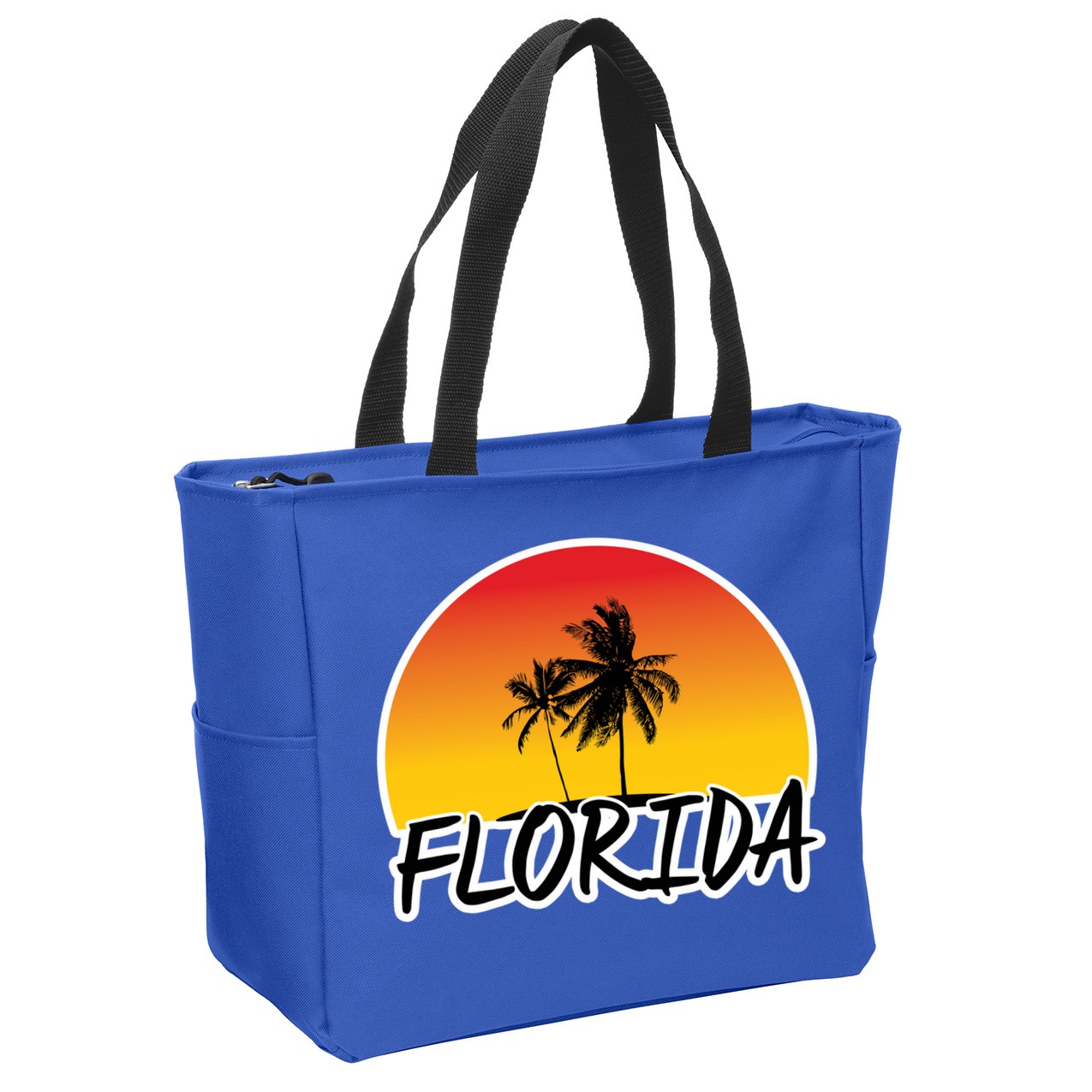 Florida Sunset Palm trees  Zip Tote Bag