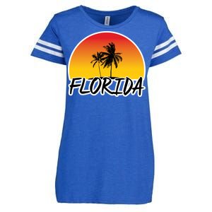 Florida Sunset Palm trees  Enza Ladies Jersey Football T-Shirt