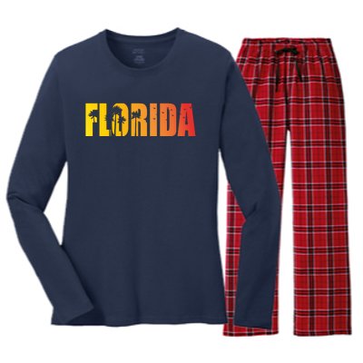 Florida Sunshine Logo Women's Long Sleeve Flannel Pajama Set 