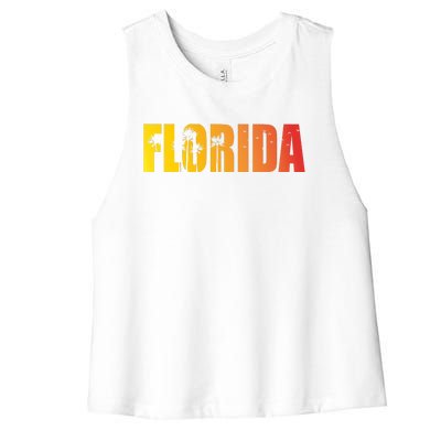 Florida Sunshine Logo Women's Racerback Cropped Tank