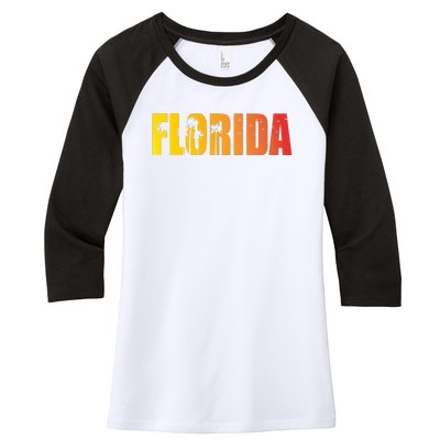 Florida Sunshine Logo Women's Tri-Blend 3/4-Sleeve Raglan Shirt