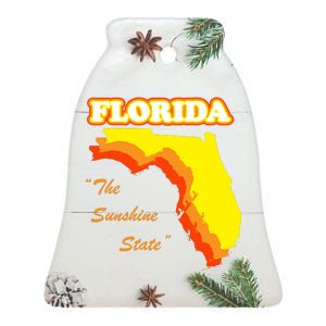 Florida The Sunshine State Ceramic Bell Ornament