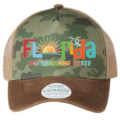 Florida The Sunshine State Colorful Legacy Tie Dye Trucker Hat