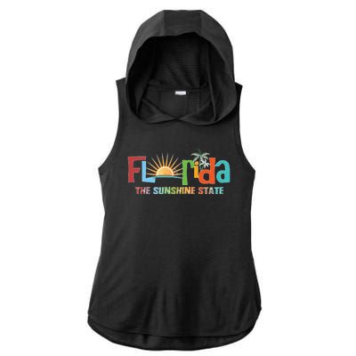 Florida The Sunshine State Colorful Ladies PosiCharge Tri-Blend Wicking Draft Hoodie Tank