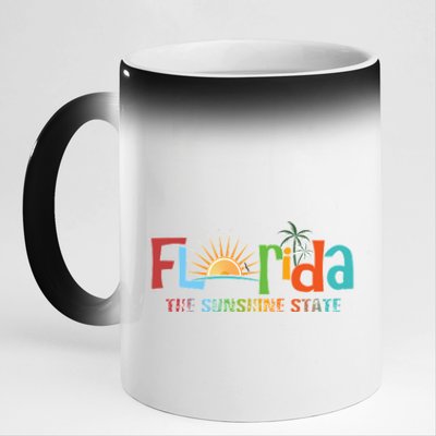 Florida The Sunshine State Colorful 11oz Black Color Changing Mug