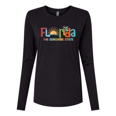 Florida The Sunshine State Colorful Womens Cotton Relaxed Long Sleeve T-Shirt