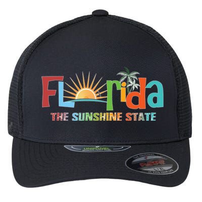 Florida The Sunshine State Colorful Flexfit Unipanel Trucker Cap