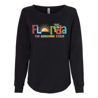 Florida The Sunshine State Colorful Womens California Wash Sweatshirt