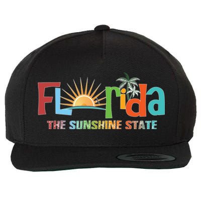 Florida The Sunshine State Colorful Wool Snapback Cap