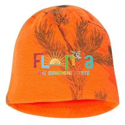 Florida The Sunshine State Colorful Kati - Camo Knit Beanie