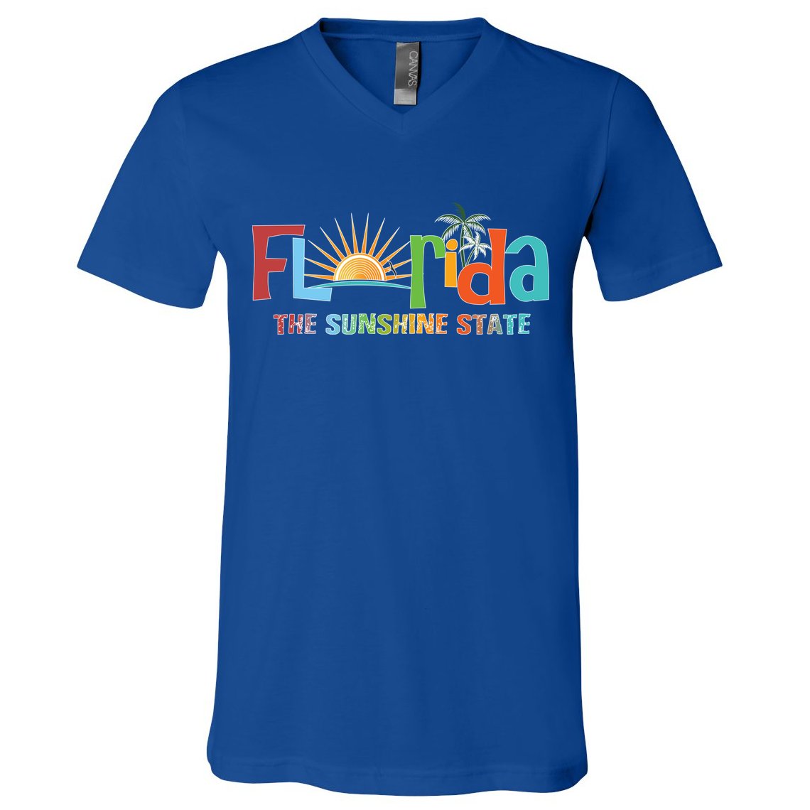 Florida The Sunshine State Colorful V-Neck T-Shirt