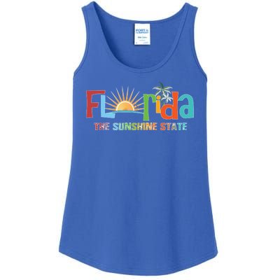 Florida The Sunshine State Colorful Ladies Essential Tank