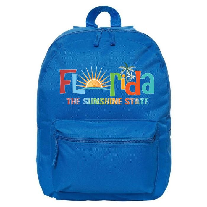 Florida The Sunshine State Colorful 16 in Basic Backpack