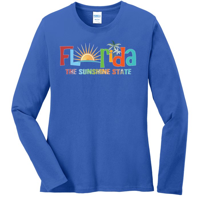 Florida The Sunshine State Colorful Ladies Long Sleeve Shirt