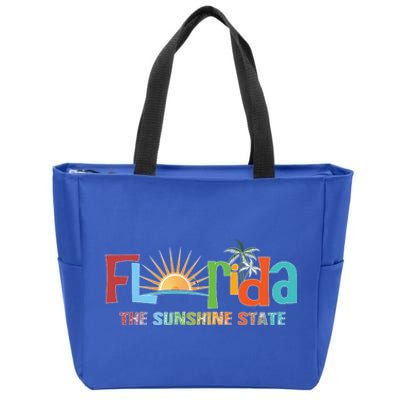 Florida The Sunshine State Colorful Zip Tote Bag