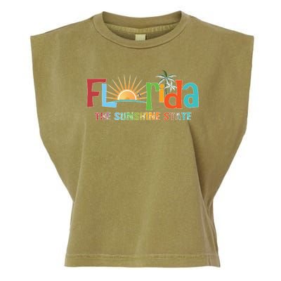 Florida The Sunshine State Colorful Garment-Dyed Women's Muscle Tee