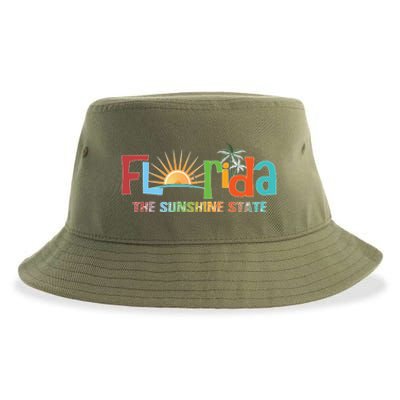 Florida The Sunshine State Colorful Sustainable Bucket Hat