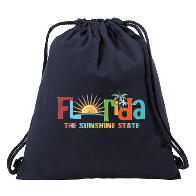 Florida The Sunshine State Colorful Drawstring Bag