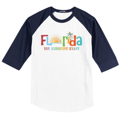 Florida The Sunshine State Colorful Baseball Sleeve Shirt