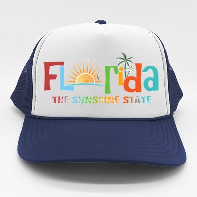 Florida The Sunshine State Colorful Trucker Hat