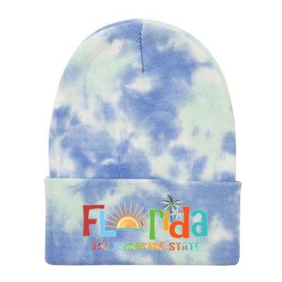 Florida The Sunshine State Colorful Tie Dye 12in Knit Beanie