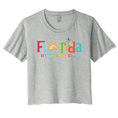 Florida The Sunshine State Colorful Women's Crop Top Tee