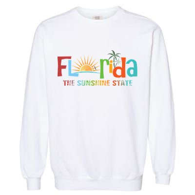 Florida The Sunshine State Colorful Garment-Dyed Sweatshirt
