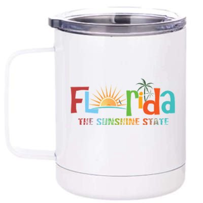 Florida The Sunshine State Colorful 12 oz Stainless Steel Tumbler Cup