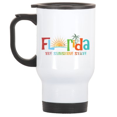 Florida The Sunshine State Colorful Stainless Steel Travel Mug