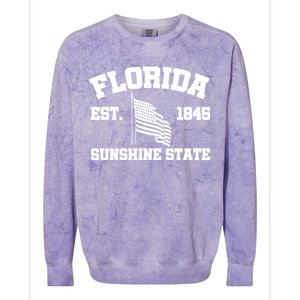 Florida The Sunshine State Est. 1845 Colorblast Crewneck Sweatshirt