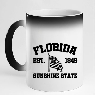 Florida The Sunshine State Est. 1845 11oz Black Color Changing Mug