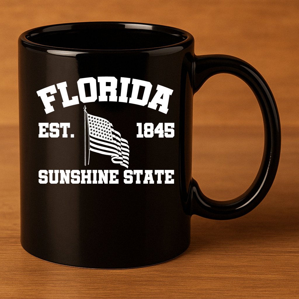 Florida The Sunshine State Est. 1845 11oz C Handle Ceramic Mug