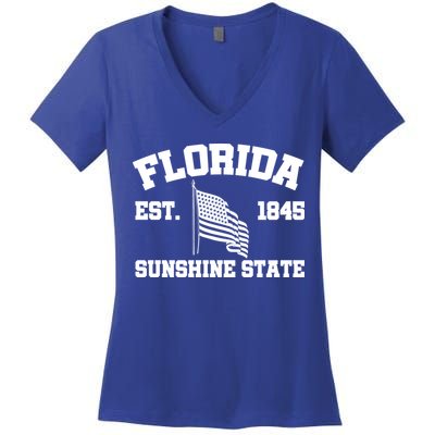 Florida The Sunshine State Est. 1845 Women's V-Neck T-Shirt