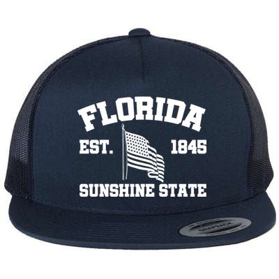 Florida The Sunshine State Est. 1845 Flat Bill Trucker Hat